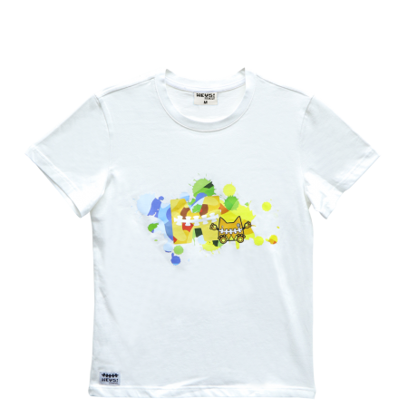 HEY5! Family Colours Catto Printed T-Shirt - White